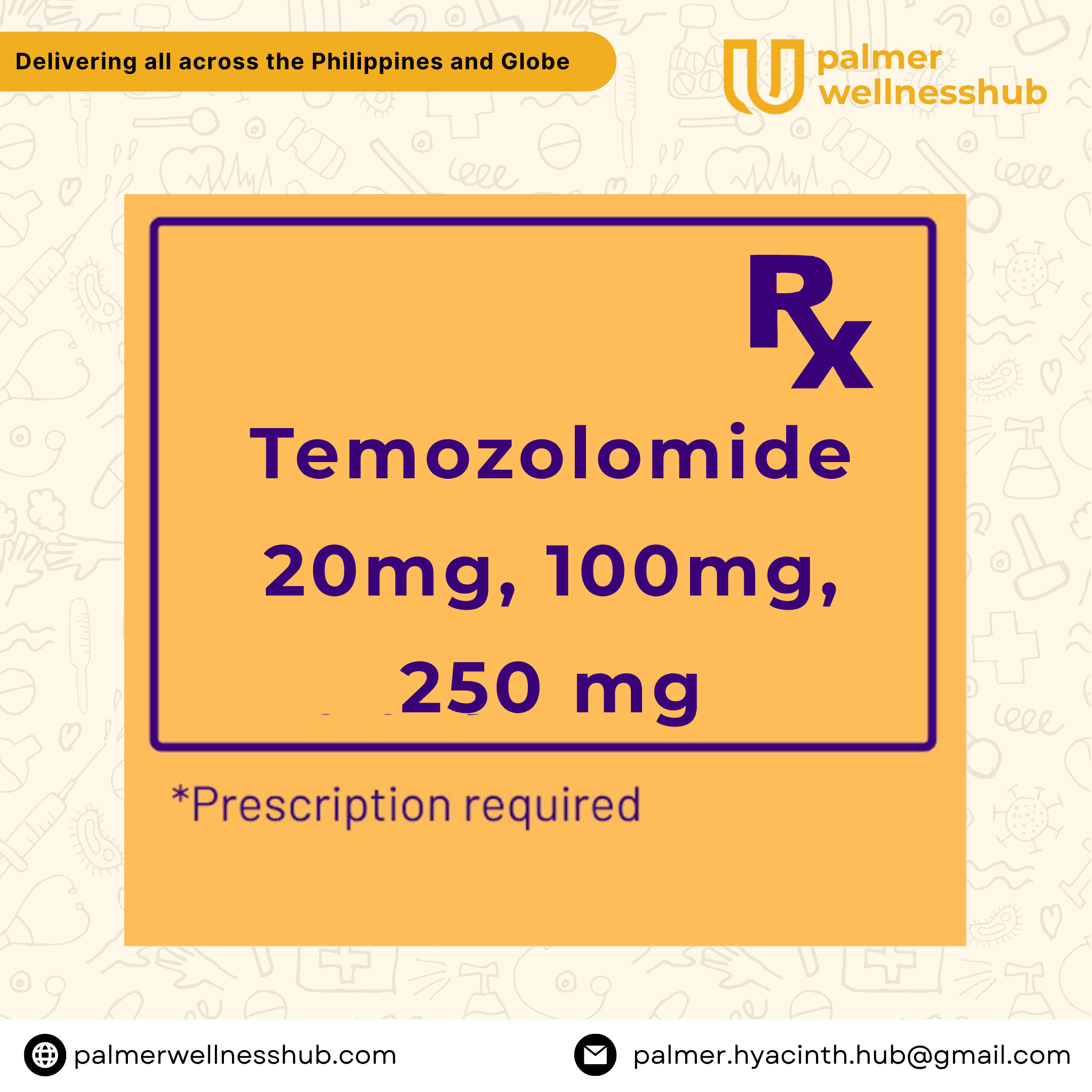 Temozolomide 100 Temozolomide 100 mg capsules used in brain tumor and glioblastoma treatment