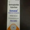 Semanat 4 mg high-dose semaglutide injection vial and syringe on a white wellness background
