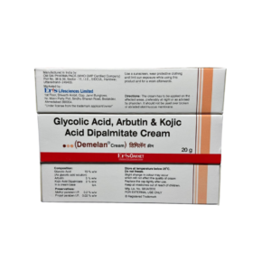 Demelan 20 g packaging showing ingredients, directions and storage information